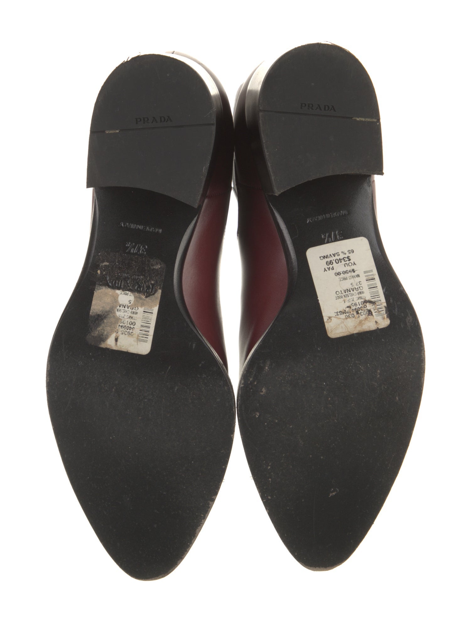 Prada Leather Colorblock Pattern Chelsea Boots